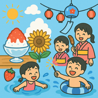 「8月がやってきた！暑さに負けず、夏を楽しもう！」